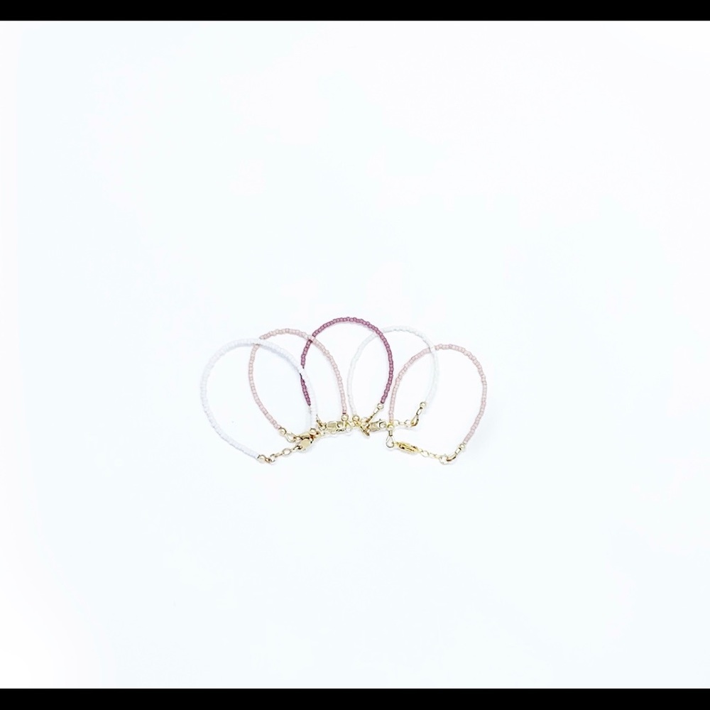 Pink, Mauve & White Bracelet Trio $30 or $13 each